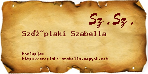 Széplaki Szabella névjegykártya